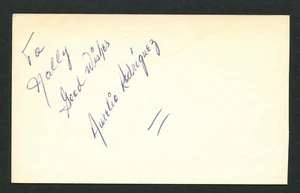 Aurelio Rodriguez (d. 2000) signed autograph Baseball 3x5 Index Card 4076-06 - Picture 1 of 1