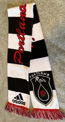 ADIDAS PORTLAND RAIN ЖЕНЩИН ФУТБОЛ ШАРФ ЧЕРНЫЙ/БЕЛЫЙ/КРАСНЫЙ 57 «X 7» VGC - Изображение 1 из 2