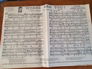 Vintage Sheet Music "WHERE ARE YOU?" - from a 1936 'News of the World' - Picture 1 of 2