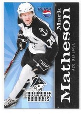 2007-08 Milwaukee Admirals TeamIssue #20 Mark Matheson , Nottingham Panthers