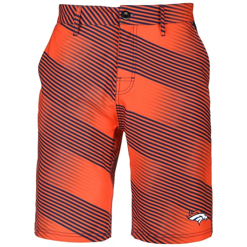 Forever Collectibles NFL Men's Denver Broncos Diagonal Stripe Walking Shorts Cover