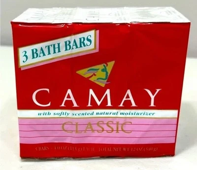Camay Soap Pink Classic Softly Scented Beauty Bar Pack of 3 P&G - Discontinued - Image 1 of 4
