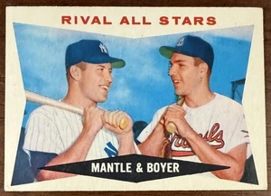 Tarjeta MLB 1960 Topps Mickey Mantle/Ken Boyer Rival All Stars #160 en muy buen estado-excelente+ leer - Imagen 1 de 16