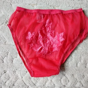 Bragas Tricot De Colección MOVIE STAR Rojo Gasa Nylon Peek a Boo Hoja Satinada Talla 6 - Imagen 1 de 10