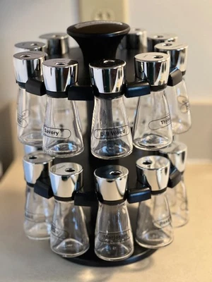 Cole & Mason~20 Bottle~Rotating Spice Rack~2 Tier~Clean~Small Footprint - Image 1 of 4
