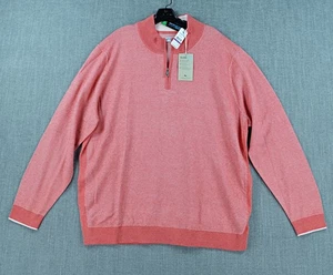 Tommy Bahama Sweater Men's 2XL Red Island Zone CoolMax 1/2 Zip Pullover NWT - Picture 1 of 11