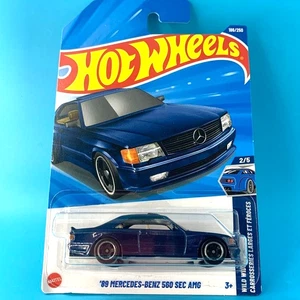 HOT WHEELS 2025 '89 MERCEDES-BENZ 560 SEC AMG METALFLAKE DARK BLUE 186/250 JBB85 - Picture 1 of 2