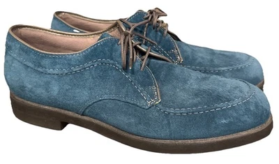 Винтажные синие замшевые туфли Hush Puppies Elvis Lansky Memphis Oxford мужские 10 - Изображение 1 из 4