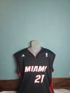 Hassan Whiteside NBA Adidas Miami Heat #21 Men's Size Large L Jersey Black Red - Picture 1 of 10