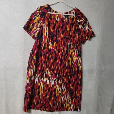 Vestido Roamans Mujer 18W Multicolor Estampado Abstracto Manga Corta Elastizado Carrera Foto 1 de 4