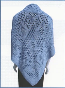 K1C2 Knit One Crochet Too Knitting Pattern 7325 Lace Lozenge Shawl - Picture 1 of 2