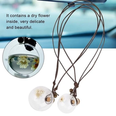 Botella de perfume vacía colgante de coche con flor colgante ambientador fragancia automática Foto 1 de 4