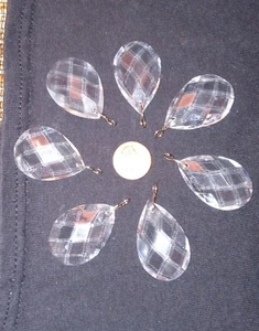 Set Of Seven (7) Crystal Glass Teardrop Prisms Sun Catchers Chandelier Lamps - Picture 1 of 10