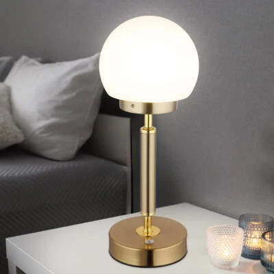 Beistellleuchte Tischlampe Nachttischlampe messing LED Touchdimmer CCT H 28,5 cm - Bild 1 von 4