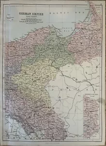 1882 Prussia, Silesia, Posen, East German Empire Original Antique Map - Picture 1 of 3