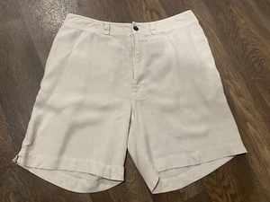Caribbean Joe Silk Rayon khaki shorts size 10 light tan - Picture 1 of 5