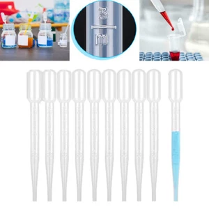 10-50x PLASTIC PIPETTES. 6" Long Graduated Liquid Transfer Pipettes. 3ml. UK - Picture 1 of 7