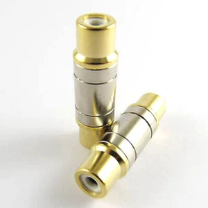 2x Conector adaptador componente acoplador de cable AV dorado hembra a hembra RCA - Imagen 1 de 12
