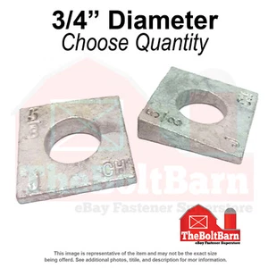 3/4" x 1-1/2" Square Beveled Washers Galvanized (Pick Quantity) - Picture 1 of 7