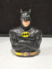 1989 DC Comics Batman Plastic Coin Bank With Soft Glow Night Light Sticker