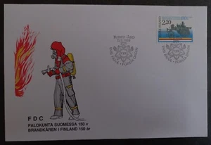 1988 Finland Fire brigade Anniv FDC ties 2.2Mk Stamp cd Turku Abo - Picture 1 of 2