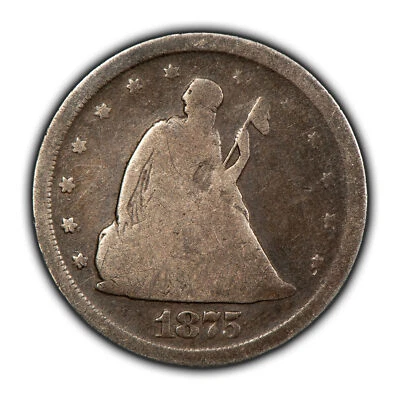 1875-S 20c Twenty Cent Piece - Deep Original Patina - Strong Detail - SKU-Y6047 - Image 1 of 4
