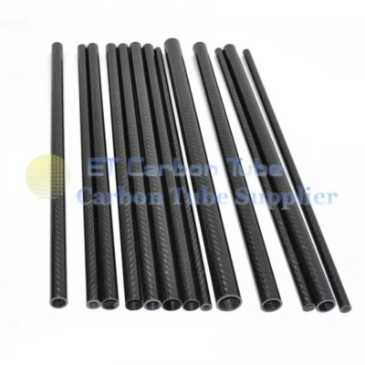 OD 8mm 3K Carbon Fiber Tube x ID4mm 5mm 6mm 7mm X Length 500mm 100% Roll Wrapped - Image 1 of 4
