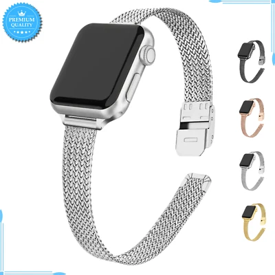 Slim Bracelet Strap Women Jewelry Band For Apple Watch 38 40 41mm Luxury - Изображение 1 из 4