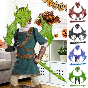 1 Set Dragon Cosplay Props 3D Dragon Wings Masks Children's Day Cosplay Costume - Picture 1 of 16