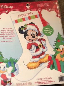 Dimensions Disney Mickey Mouse Christmas Stocking Cross Stitch Kit 10" Any Name - Picture 1 of 2