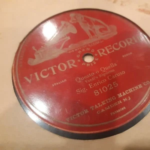 10" 78 RPM-Sig Enrico Caruso-Questo o Quello/Victor Record 81025 one sided, 1906 - Picture 1 of 9