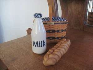 Longaberger 2000 Collectors Club JW Mini Bread Milk Basket +Faux Milk & Bread - Picture 1 of 22