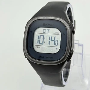NEW Unisex SKMEI Black/Silver Tone Digital LCD Sport Watch, Chrono, 40mm, 2137 - Picture 1 of 7