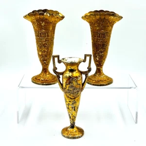 Lote de 3 jarrones de recuerdo de principios de 1900 en Washington DC, Casa Blanca, Capitolio de Estados Unidos de 5 pulgadas - Imagen 1 de 15