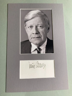 HELMUT SCHMIDT (†2015) Bundeskanzler Briefkarte/Passepartout 20x30 Autogramm - Bild 1 von 2