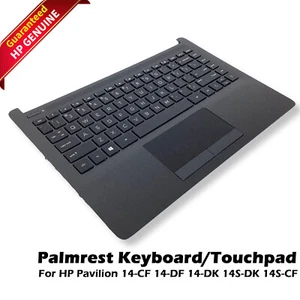 HP Pavilion 14CF 14DF 14DK Palmrest Non-Backlit US Keyboard Touchpad L24818-001 - Picture 1 of 8