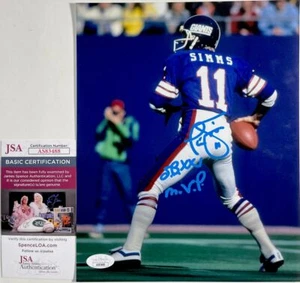 NFL New York Giants Super Bowl XXI MVP Phil Simms Signed 8x10 Photo R JSA COA - Picture 1 of 1