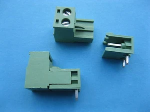 60 pcs 5.08mm Angle 2 way/pin Screw Terminal Block Connector Pluggable Green New - Picture 1 of 5