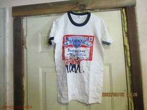VINTAGE 70S BUDWEISER T SHIRT MEDIUM NEW NOS BARBERSHOP QUARTET - Picture 1 of 3