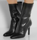 NEW Tamara Mellon REBEL Leather Boots Calf Heels Black Almond Toe Shoes 40 40.5