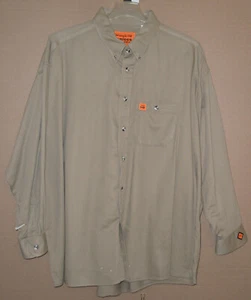NWOT Wrangler Riggs FR Workwear LS Shirt Men 3XL BIG Khaki NFPA 70E NEW!! - Picture 1 of 5