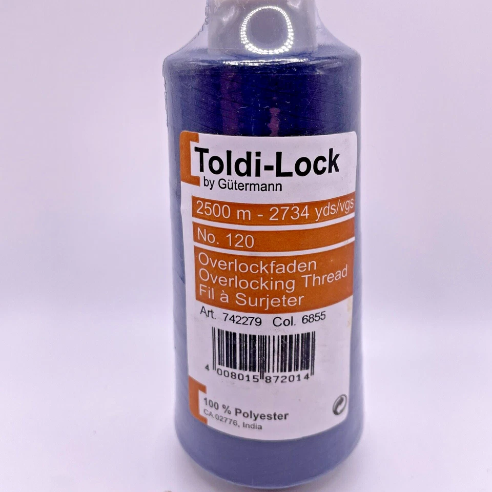 Overlocking Thread Toldi-Lock by Gutermann 2500m / 2734 Yards Navy Blue #6855 - Image 1 of 4