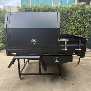 【PRE-ORDER ONLY!】Black 1800mm Dual Cab Ute Tray With 1200mm Gullwing Canopy - Picture 1 of 12