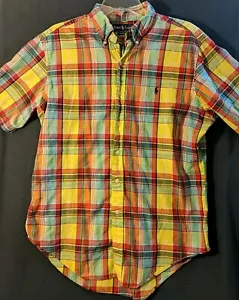 Ralph Lauren Shirt Herren groß gelb kariert klassische Passform Knopf nach unten kurzärmelig - Bild 1 von 7