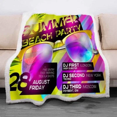 Sofá sofá de picnic manta polar de felpa cálida 3D Great Celebrate Rock Festival Foto 1 de 4