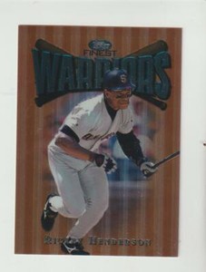 1997 Topps Finest #63 Rickey Henderson card, Oakland Athletics HOF