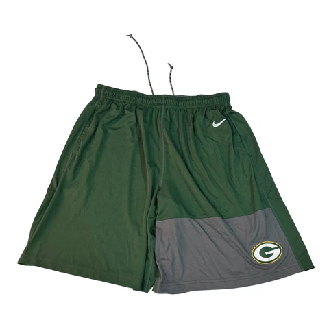 NFL x Nike Dri-Fit Green Bay Packers Athleisure Shorts Sz XXL Embroidered Swoosh Cover