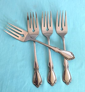 Oneida CHATEAU 4er Set Salatgabeln 6 1/8" Oneidacraft Deluxe Edelstahl Besteck - Bild 1 von 6