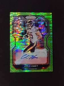 2020 Panini Prizm Neon Green Pulsar Cole Kmet #305 Rookie Auto RC