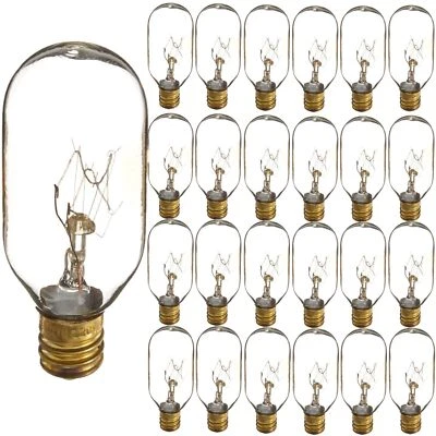 25Pack Tubular Light Bulbs, Clear Tube T7 Bulb, 25 Watt, 2600K, 180LM, E12, 120V - Image 1 of 2